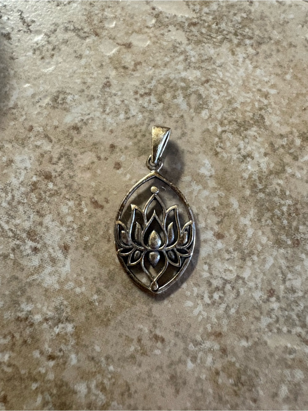 Silver Lotus Pendant Necklace